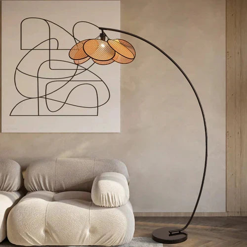 Lampadaire Rotin Japandi 