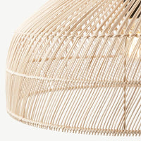 Lustre en rotin naturel — Suspension coupole pour cuisine et îlot