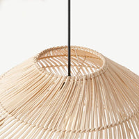 Lustre en rotin naturel — Suspension coupole pour cuisine et îlot
