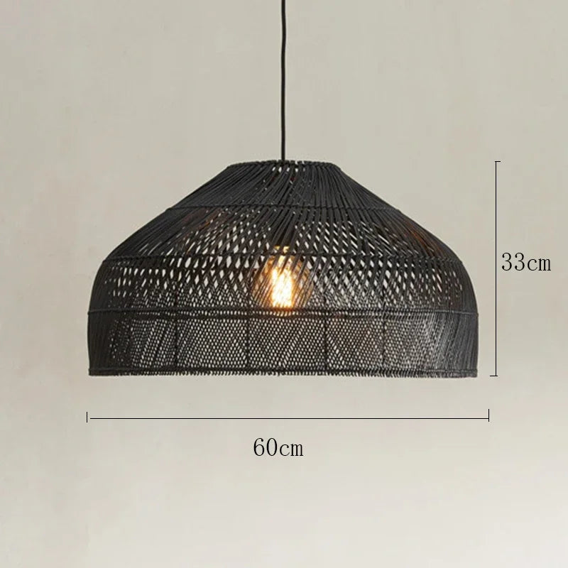 suspension rotin noir 60 x 33