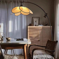 Lampadaire Rotin LED avec Pétales