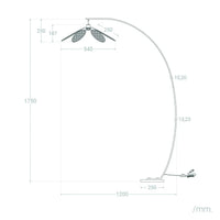 Lampadaire arc en rotin pétales — Design sculptural japonais scandinave